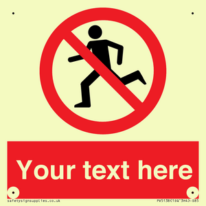 Custom No Running Sign